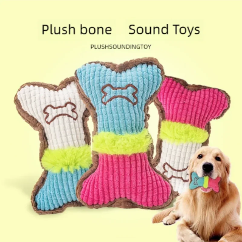 1PC Plush Dog Squeaky Toy Bone - огляд і ціна Teeth Cleaning Dog Chew Bone